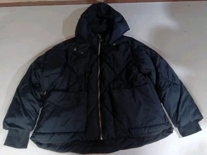 Free People Giubbotto imbottito trapuntato donna XL oversize nero cappotto isolato - Foto 1 di 17