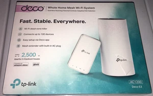 TP-Link Deco E3 - AC1200 - Whole Home Mesh Wi-Fi System 3 Bedroom FACTORY SEALED - Picture 1 of 4