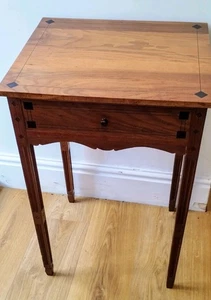 Unique Arts & Crafts Style Lamp / Side Table By Valentine Challoner In Oak - Picture 1 of 20