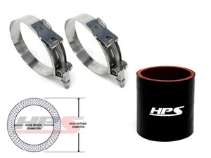 HPS 1.25" 32mm 4-Ply Silicone Intercooler Coupler Hose BLACK + T-Bolt Clamps - Bild 1 von 1