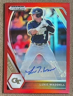 2021 Panini Prizm Autograph Red /50 Luke Waddell Rookie #157 Georgia Tech SP RC - Image 1 of 3