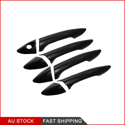 8 pcs Exterior Side Door Handle Cover Trim for Hyundai Elantra 2011-2016 Black - image 1 of 4