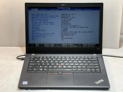 Computadora portátil Lenovo ThinkPad T480 Intel Core i5-8350U @1,70 GHz 16 GB sin disco duro Foto 1 de 2