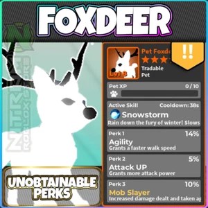 Roblox World Zero - WHITE FOXDEER - ATT 5 ·!! AGI 14!! · MOB 10 - TORMENTA DE NIEVE - Imagen 1 de 1