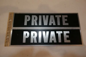 Lot of 2 Vintage Small Private Metal Sign 8" X 2" Cleveland OH Hy KO - Picture 1 of 3