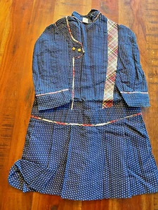 1930's Polka Dot & Plaid NOS dress Size 3 never worn country store-estate find - Picture 1 of 10