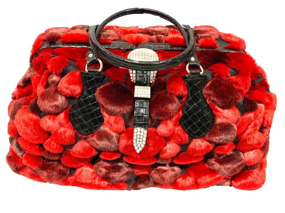 🐶885 Equipaje de piel sintética para pasar la noche - Rojo Foto 1 de 4