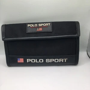 Polo Sport Ralph Lauren Geldbörse volle Größe schwarz dreifach faltbar 90er Jahre Y2K schwer zu finden Vintage - Bild 1 von 22