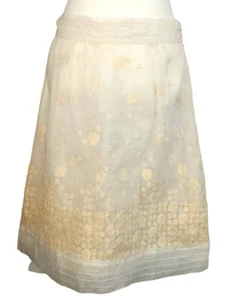 Hoss Intropia Falda a Lunares Marfil Algodón Transparente Arco Cinturón Bordado Nuevo con Etiquetas 4/36 - Imagen 1 de 4