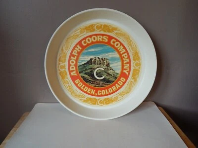 Vintage 13" ADOLPH COORS COMPANY Golden, Colorado Round Plastic Serving Tray - Image 1 of 4