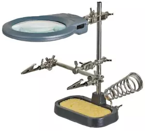 HELPING HAND MAGNIFIER WITH LED, LIGHT - D03171 - Picture 1 of 1