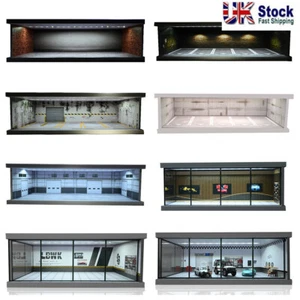 Diorama 1/43 Garage Model LED Lighting City Car Parking Lot Scene Display Model - Picture 1 of 56