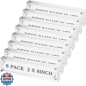 Geetery 8 Piezas Acrílico Oficina Escritorio Placa de Nombre Personalizada Acrílico Transparente Bloque - Imagen 1 de 5