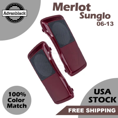 Tapas de altavoz alforja Merlot Sunglo 6x9 para Harley Touring FLTR FLHX 06-13 Foto 1 de 4