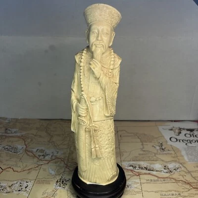 Vintage CHINESE WARRIOR  Resin Carved Vintage - Image 1 of 4