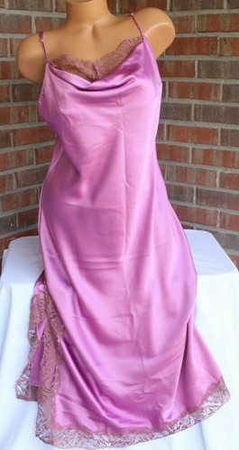 UNDERCOVER Camicia da notte Victoria's Secret Luxe lunga raso lavaggio occhi pizzo media CALDO