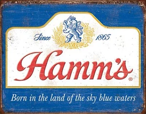 Hamm's Beer Born in the Land Sky Blue Waters Retro Vintag Metal Tin Sign NEW - Picture 1 of 1