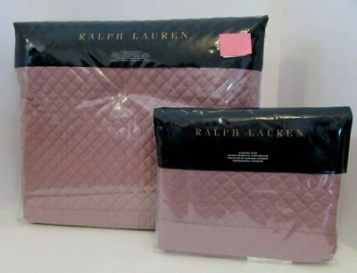 Ralph Lauren 2pc Quilted Coverlet & Sham Lavender Cotton $415 NEW - Image 1 of 4