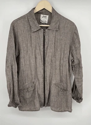 Chaqueta FLAX Jeanne Engelhart Talla Pequeña Cremallera Bolsillos Frontales DEFECTUOSA Foto 1 de 4