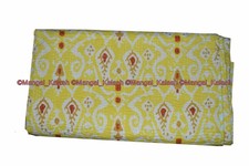 Indian antique cotton ikat kantha quilt handmade queen bedding bedspread blanket