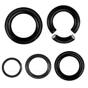 1 pieza. Anillo negro anodizado segmento de acero quirúrgico anillo oreja labio tabique nariz 18G-4G - Imagen 1 de 4