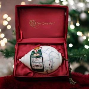 Ne Qwa Art Limited Edition Hand Painted Cat Glass Ornament Clare Mackie Signed - Picture 1 of 8