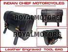 Sac à outils 100 % cuir véritable gravé noir pour motos Indian Chief (NEUF)