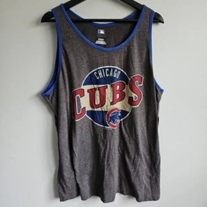 Chicago Cubs MLB Gray Ringer Style Womans XL Tank Top - Picture 1 of 7