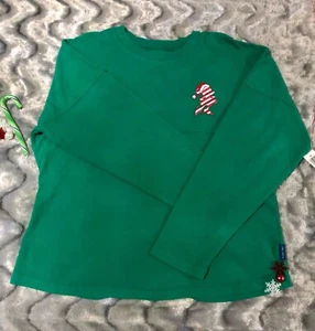 Neu mit Etikett Disney Parks Süßigkeitenstock Weihnachtsgeist Trikot Jugend/Kinder XL grün WDW - Bild 1 von 6