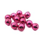 Lot (12) Czech gloss pink blown mercury glass Christmas garland beads 25mm 2nds