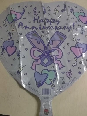 Happy Anniversary heart or Round 18" MYLAR FOIL BALLOON YOU PICK - Image 1 of 3