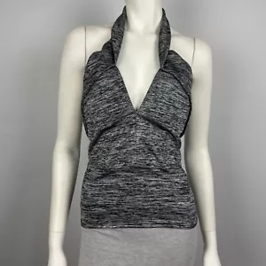 Sheike Size 10 Halter Neck Top Blouse Collar Padded Grey Lined Stretch Women Zip - Picture 1 of 13