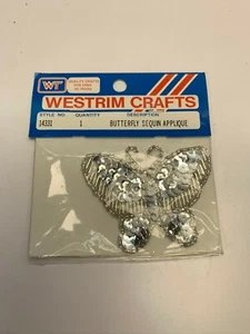 Westrim Crafts Butterfly Sequin Applique No 14331 Bedazzled Clothing Sticker  - Picture 1 of 3