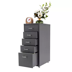 Bedroom Storage Tall Dresser Chest 5 Drawer Cabinet Wood Furniture Livingroom US - Picture 1 of 24