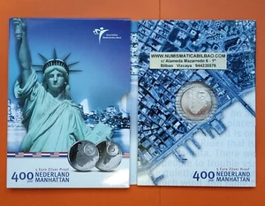 SILVER PROOF SET x NIEDERLANDE 5 EUROS 2009 MANHATTAN The Netherlands Zilver - Imagen 1 de 2