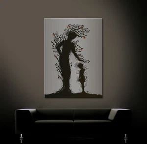 SILHOUETTES Leinwand Bilder Schwarz Weiß Wandbilder Abstrakt über Sofa Deko XXL - Bild 1 von 2