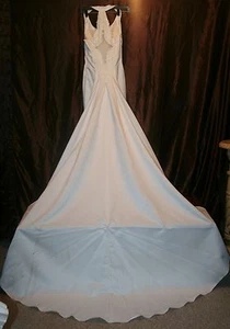 r- WEDDING GOWN SZ 4? GORGEOUS WITH TRAIN LONG WAIST DESIGNER JESSICA MCCLINTOCK - Picture 1 of 11