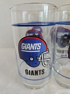 Mobile Gas NFL New York Giants Collectible Beer Glasses Set Of 9 Mint Condition - Picture 1 of 6