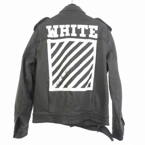 Off White OFF WHITE 16AW GIACCA DENIM RIVESTITA FRECCIA S NERO Usato8051377a306