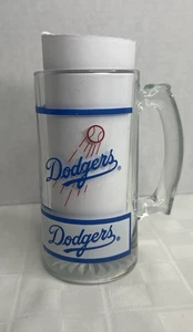 VTG 1991 LA Dodgers Baseball Team Glass Beer Mug 5.5 Inches Tall Los Angeles D1 - Picture 1 of 11