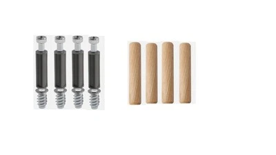 FIX MY KEA 4x 118331 - 4x 101345 - Cam lock screws Wood dowels IKEA