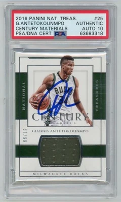Giannis Antetokounmpo Signed 2016 National Treasures /99 Patch Card PSA AUTO 10 - Image 1 of 2