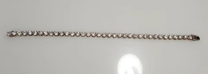 Massives 925 Sterlingsilber Damen 8 Zoll CZ Tennisarmband 15 Gramm - Bild 1 von 8