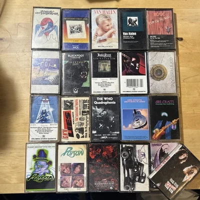 Lot Of 21 Classic 70s & 80s Rock Cassette Tapes! All play Tested!  - Image 1 of 4