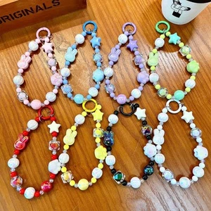 Bead Doll Phone Charm Rope Acrylic Bag Charm Pendant Mobile Phone Strap - Photo 1 sur 13