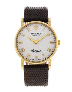 Rolex Cellini 5115/8 Yellow Gold 32mm White Dial Watch - Picture 1 of 6