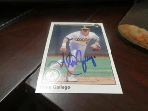Tarjeta firmada por Mike Gallego Oakland A's 1990 cubierta superior certificado de autenticidad - Imagen 1 de 1