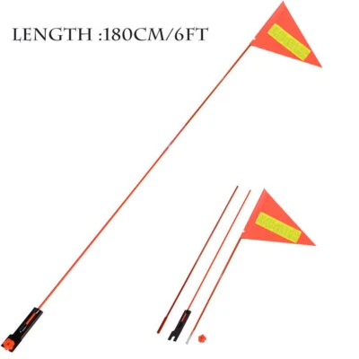 Bicycle Safety Flag Orange 72" Long Pole 3-parts Tricycle Bicycle Trailer Bike  - Image 1 of 4