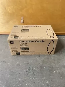 (24 PACK) GE LED B10C Soft White Decorative Candle Base Bulbs - Picture 1 of 5