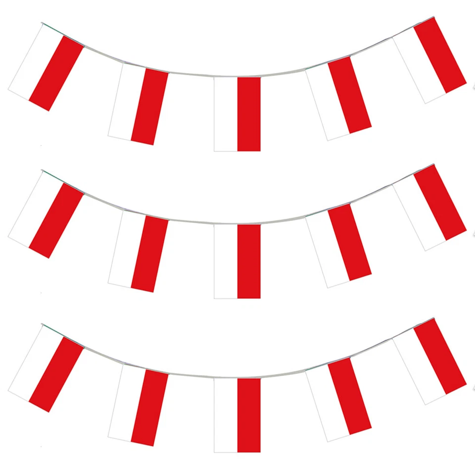 POLAND POLISH BUNTING FLAG DECORATION FLAGS NATIONAL EUROS FOOTBALL - Image 1 of 1